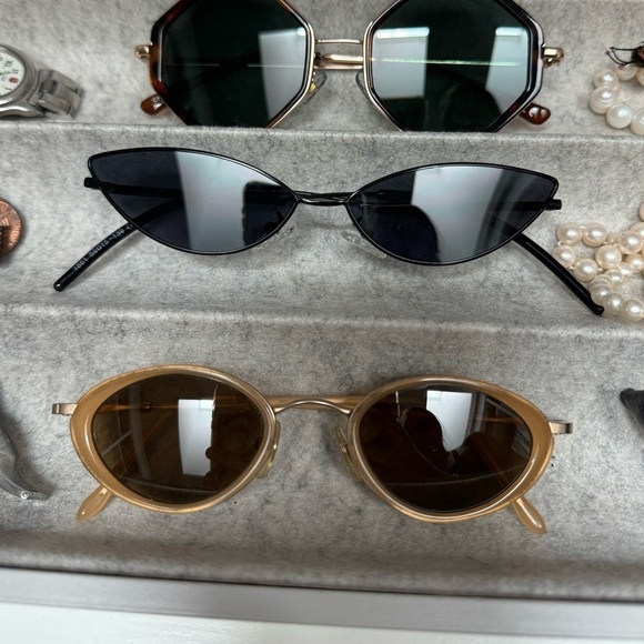 VINTAGE CALVIN KLEIN Explorer Sunglasses - Blonde Tortoise Steampunk Small Gold - Picture 3 of 3
